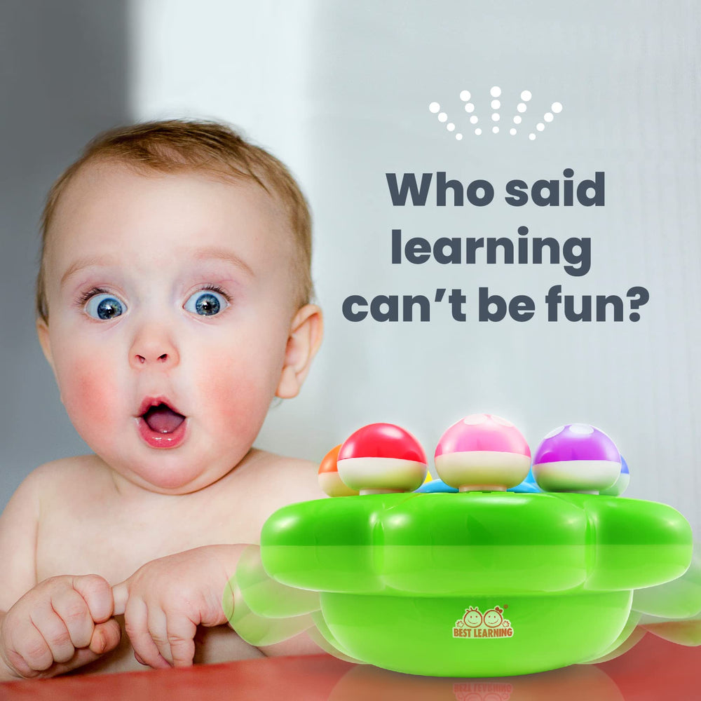 BEST LEARNING Mushroom Garden colors teach color recognition through vibrant, interactive mushroom lights.