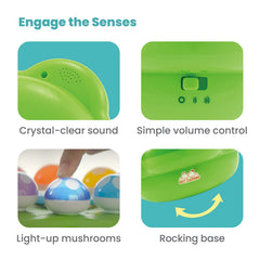 BEST LEARNING Mushroom Garden helps hand-eye coordination during playful pattern-matching sessions.