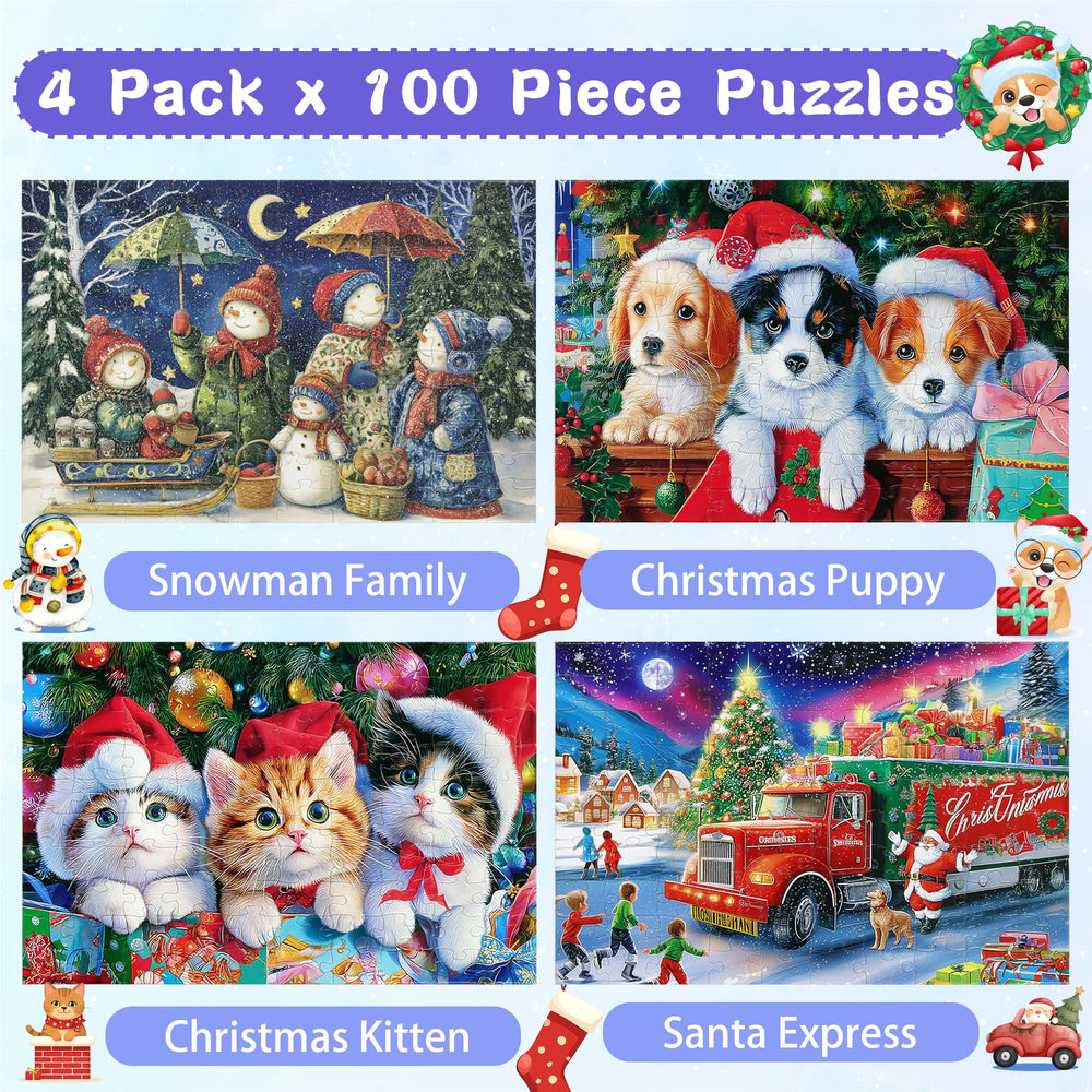 Bestbase Snowman Family 100pc puzzle – bright pieces boost concentration and memory