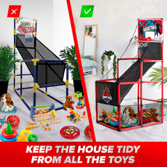 BESTKID BALL rugged pipe construction supports energetic indoor or outdoor games.