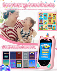 BESTOONE Kids Phone Toy alarm clock and habit-tracking support daily routines