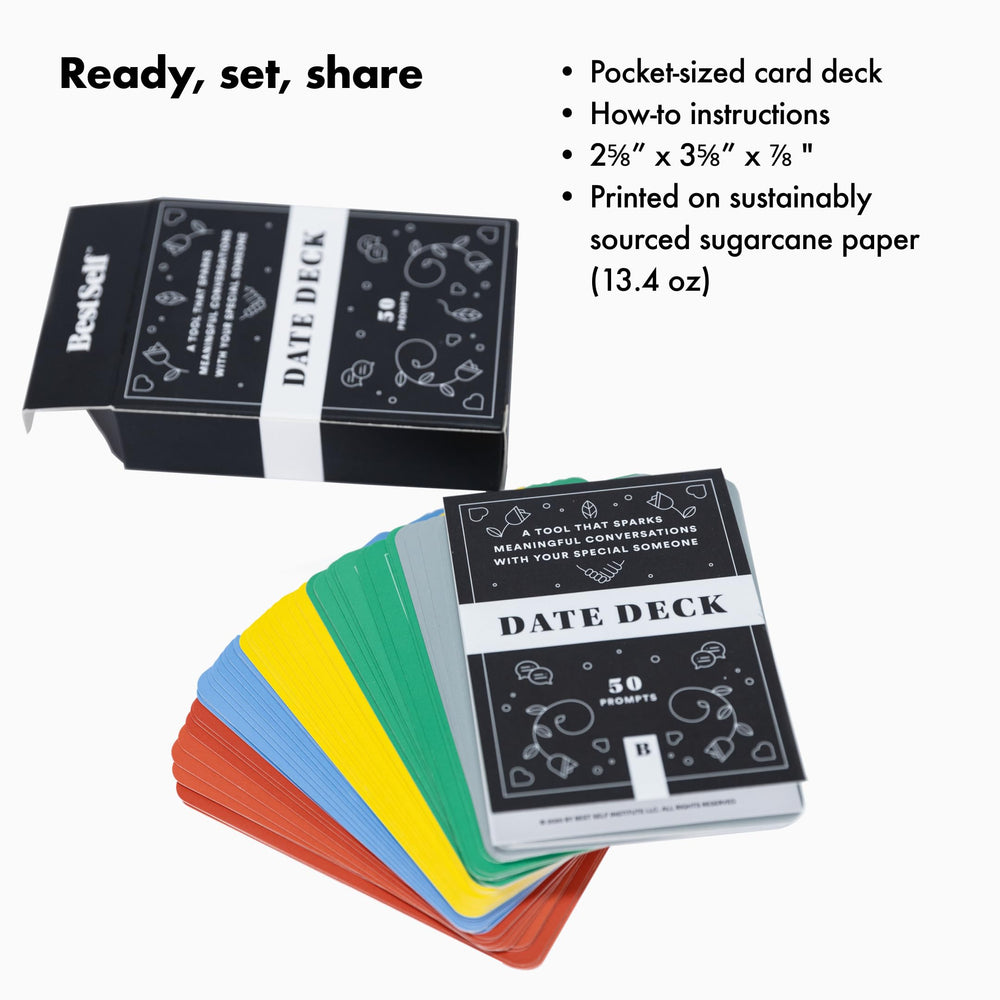 BestSelf Date Deck gift-ready packaging, ideal for anniversaries and birthdays.