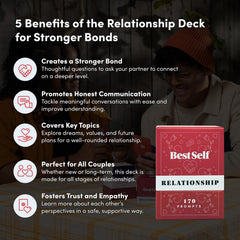 BestSelf Relationship Deck packaging opened, an ideal anniversary gift for couples.