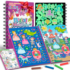 Bestus Princess Adventure Sticker Book cover, colorful and inviting for budding storytellers on the go.
