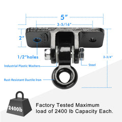 BETOOLL black anti-rust swing hangers set for outdoor playgrounds