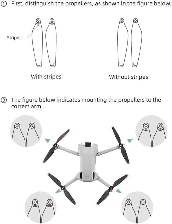 Betschkim replacement blades kit with screws, ready for DJI Mini 3