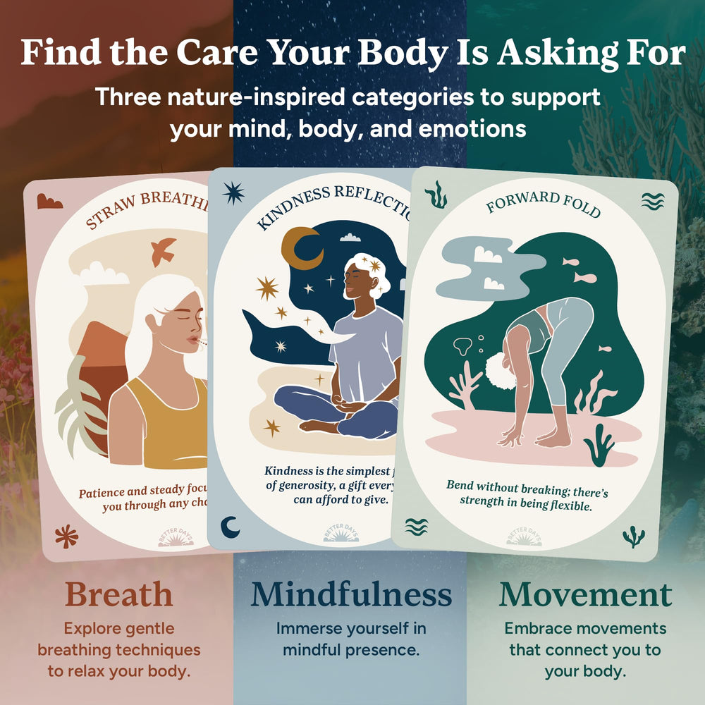 Better Days vagus nerve card offers simple practices to calm nerves and resilience.