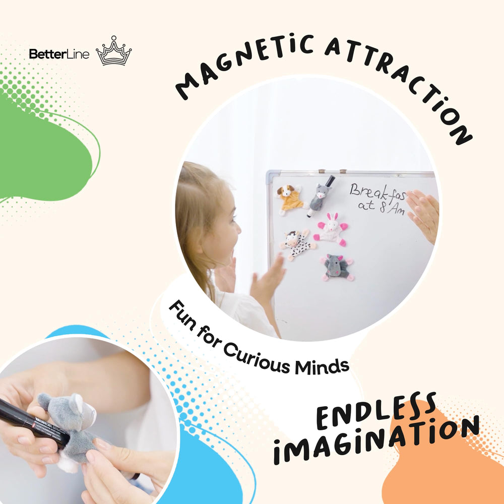 BETTERLINE colorful animal magnets aid language learning and recognition during playtime.