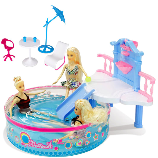 BETTINA Glam Deluxe doll pool playset pool scene for multiple dolls and shared fun.