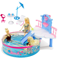 BETTINA Glam Deluxe doll pool playset pool scene for multiple dolls and shared fun.
