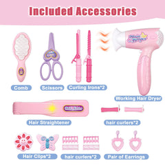 BETTINA Portable Princess Vanity includes a working hair dryer for realistic styling sessions