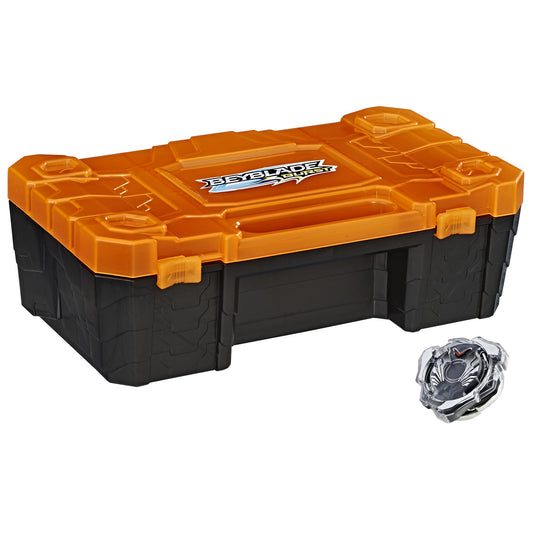 Beyblade Burst Beylocker storage with compartments keeps tops organized and portable.
