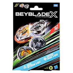Beyblade X Dual Pack shows two right-spin tops for customization