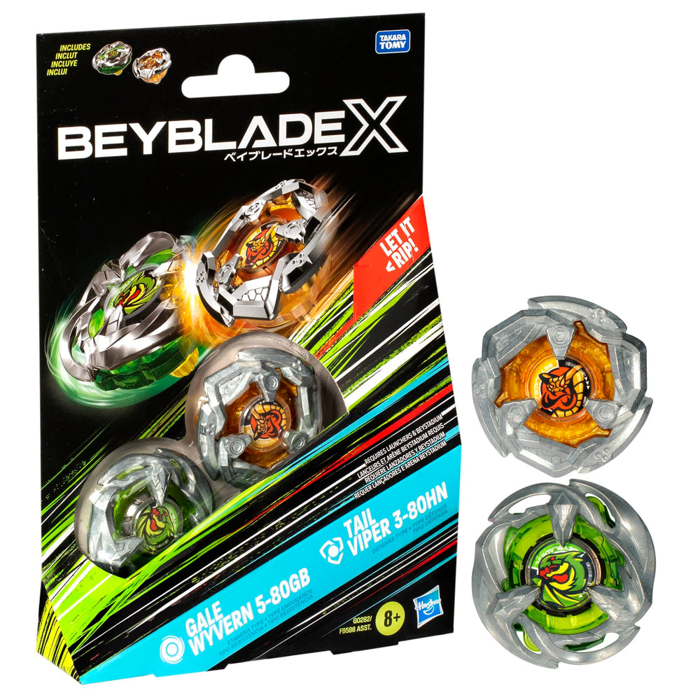 Beyblade X Gale Wyvern top in action for fast spins and dynamic battles.