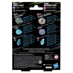 Interchangeable Beyblade X parts demonstrated with quick-twist assembly for customization.