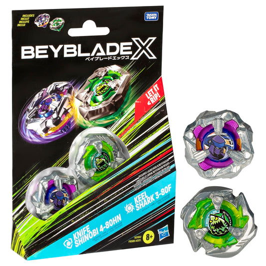 Beyblade X Knife Shinobi 4-80HN top ready for battle with precise defense.