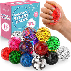 Beyond Innoventions stress ball XL close-up, showcasing squishy texture for tactile relief.