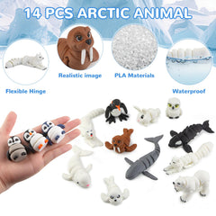 BEYONGME arctic animals figurines penguins collection for cake toppers or play