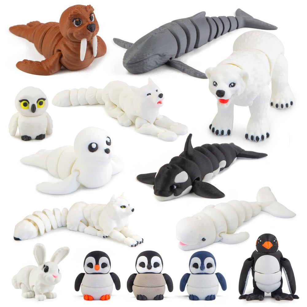 BEYONGME arctic animals figurines polar bear in playful pose for bath or storytime