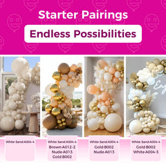 Bezente wedding and bridal shower decor balloons in soft ivory tones.