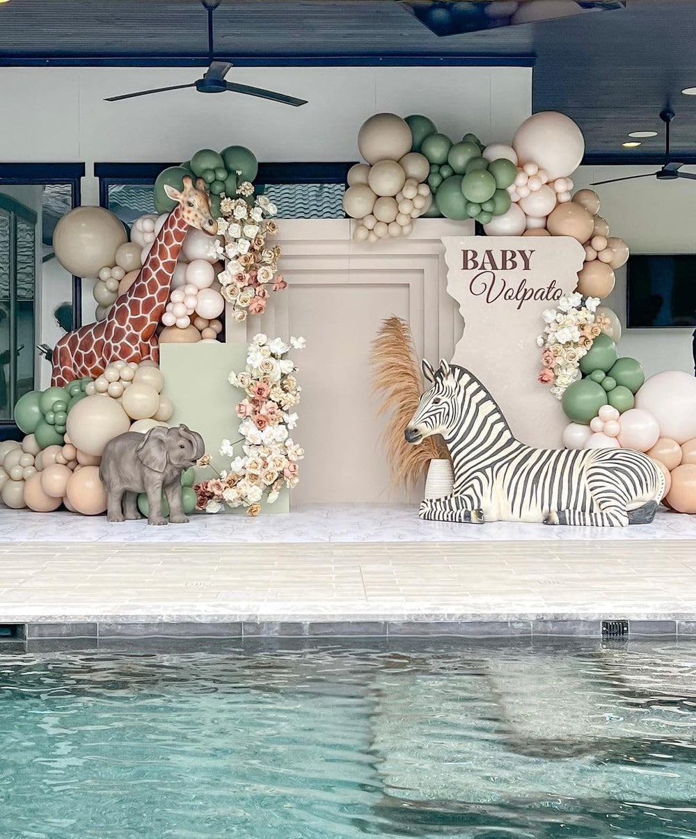 Bezente white sand balloon ribbon included for easy decorating.