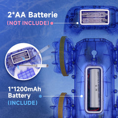 BEZGAR 1200mAh battery powering extended playtime on blue RC.