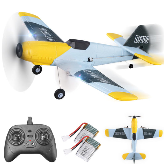 BEZGAR 3-Channel RC Plane side view shows beginner-friendly design for stable control.