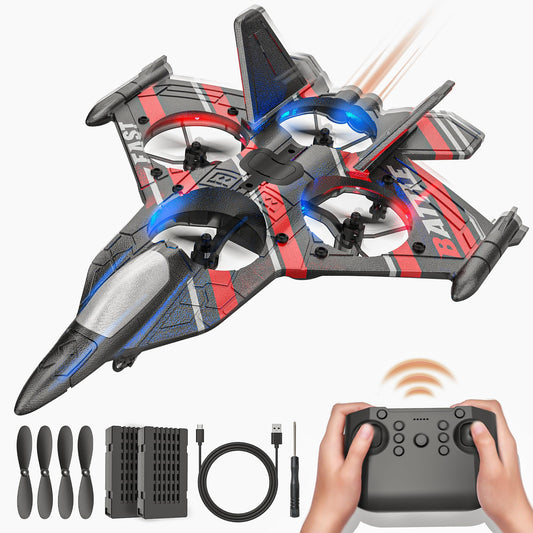 BEZGAR Drones for Kids: RC plane front view with beginner-friendly design and LED lights.