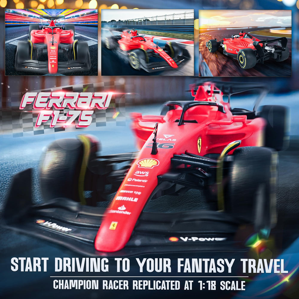BEZGAR Ferrari F1 75 RC car remote control included for ready-to-run fun.
