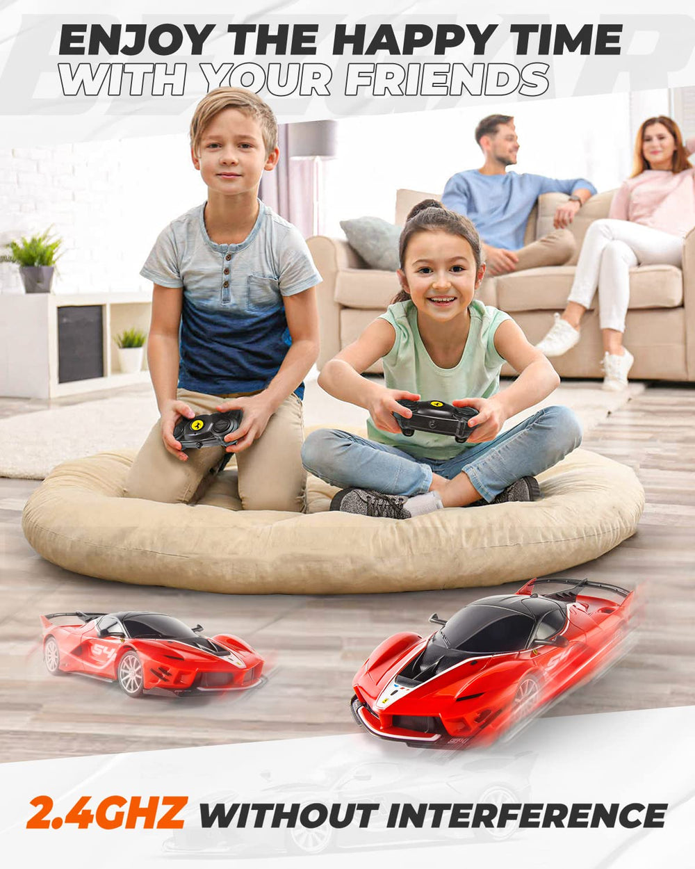 BEZGAR Ferrari RC Car glossy red finish adds premium display appeal.