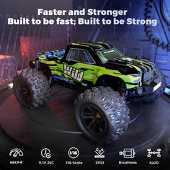 BEZGAR HP161S 4WD wheels provide stable traction on dirt and gravel