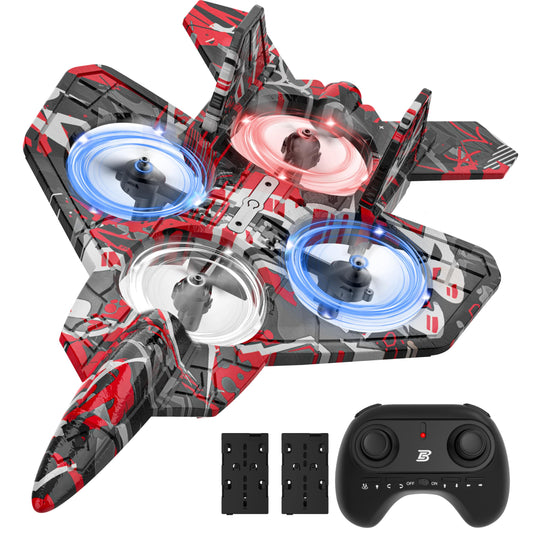 BEZGAR HQ057X RC fighter airplane front view, compact and durable for indoor and outdoor play.