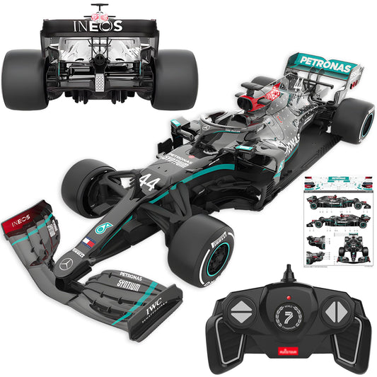 BEZGAR Mercedes-Benz F1 1:18 RC car front view with authentic livery for display