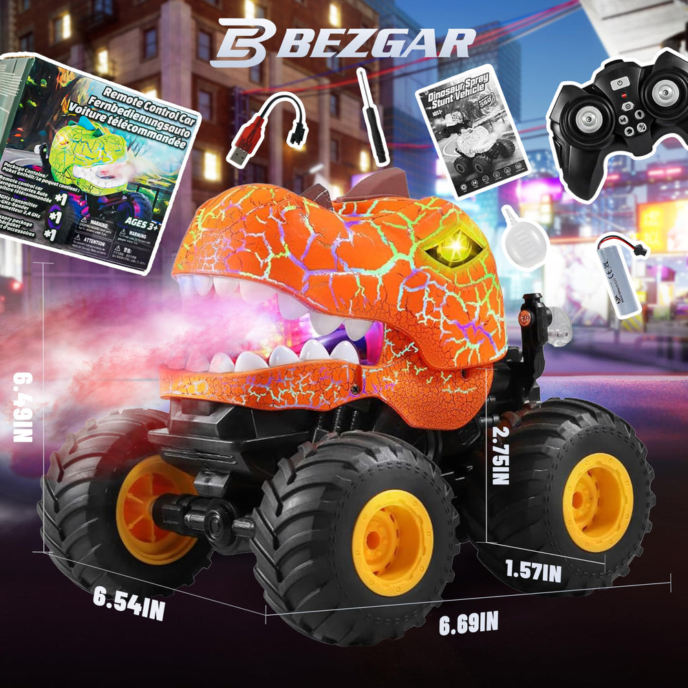 BEZGAR Monster Truck with vibrant LED lighting for nighttime fun