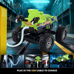 BEZGAR Monster Truck Green LED lights for night racing