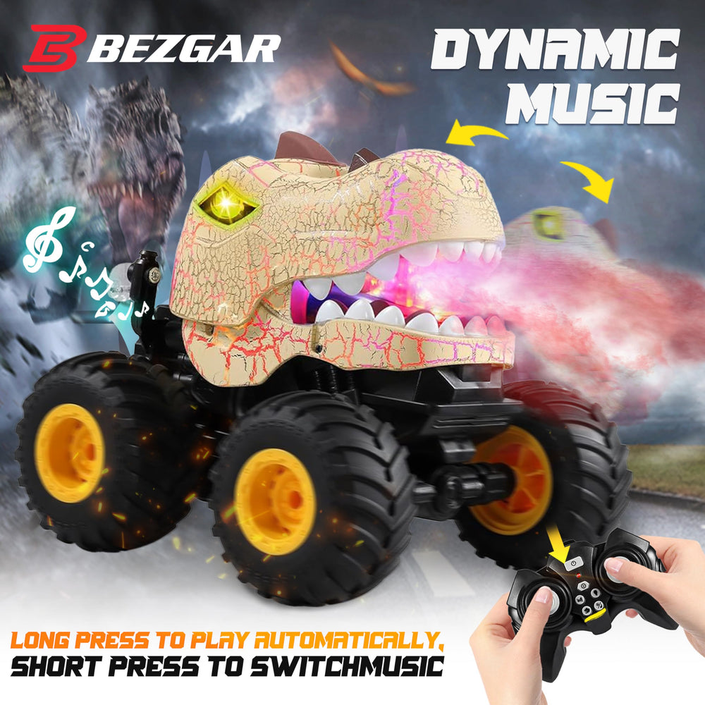 BEZGAR Monster Truck plays catchy tunes to engage kids during play.