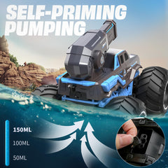 BEZGAR Monster Truck RC car firing water gun near pool