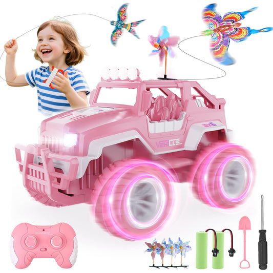 BEZGAR pink RC Jeep for girls ready for outdoor fun.