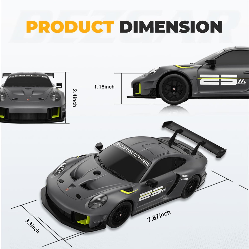 BEZGAR Porsche 911 GT2 RS RC car wheel detail highlighting suspension