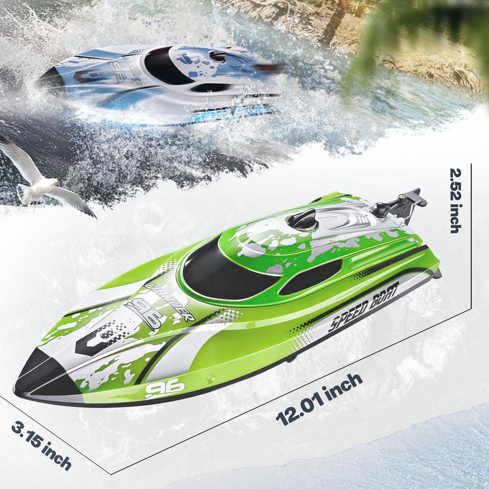BEZGAR TX126 Green RC Boat with 2.4GHz remote control for stable steering