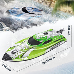 BEZGAR TX126 Green RC Boat with 2.4GHz remote control for stable steering