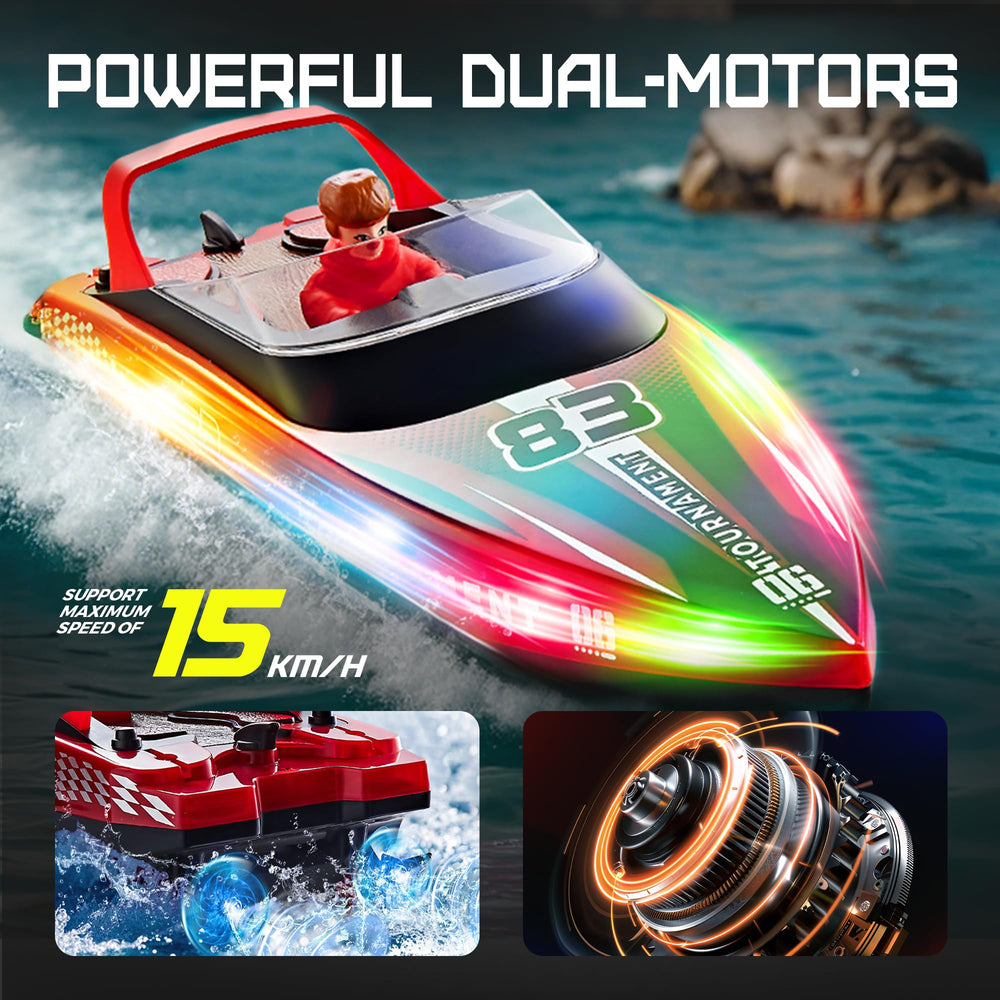 BEZGAR RC boat with 2.4GHz transmitter supports multiple drivers.