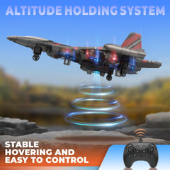 BEZGAR RC Plane top view highlighting LED navigation for night-friendly practice.