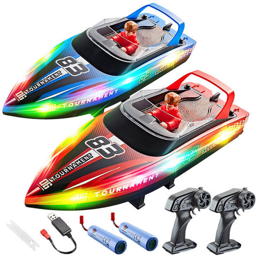 BEZGAR remote control boat 2-pack 10-inch for pool play and family fun.