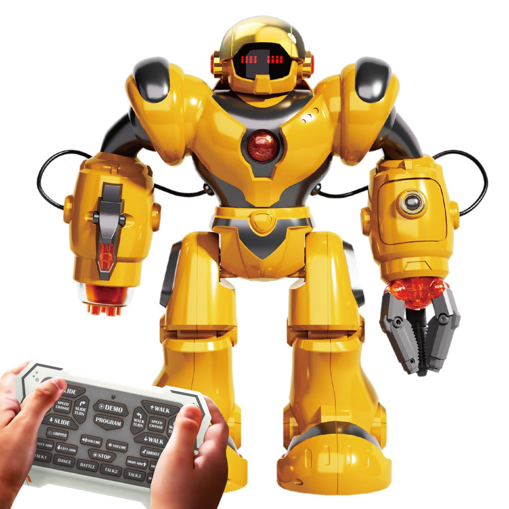 BEZGAR robot toy dancing with RC control for interactive play.