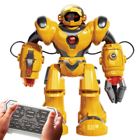 BEZGAR robot toy dancing with RC control for interactive play.