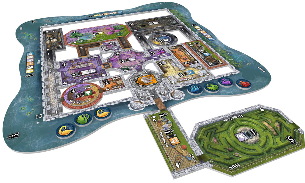 Bezier Games Castles of Mad King Ludwig Swan Tokens offer cash or VP options.