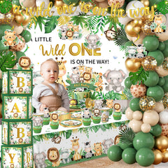 Bezkega Safari balloons add festive color and depth to the party space.