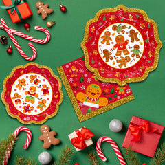 BFUN 7-inch dessert plates ideal for gingerbread treats and desserts.