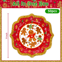 BFUN Christmas tree design disposable plates ideal for indoor or outdoor celebrations